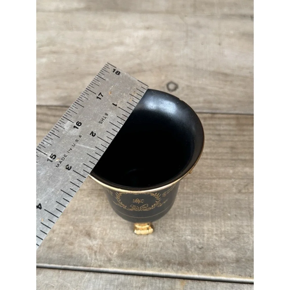 Early Mid-Century Lion Urn/Toothpick Holder Gold Guilded Lions Head & Feet Mixed